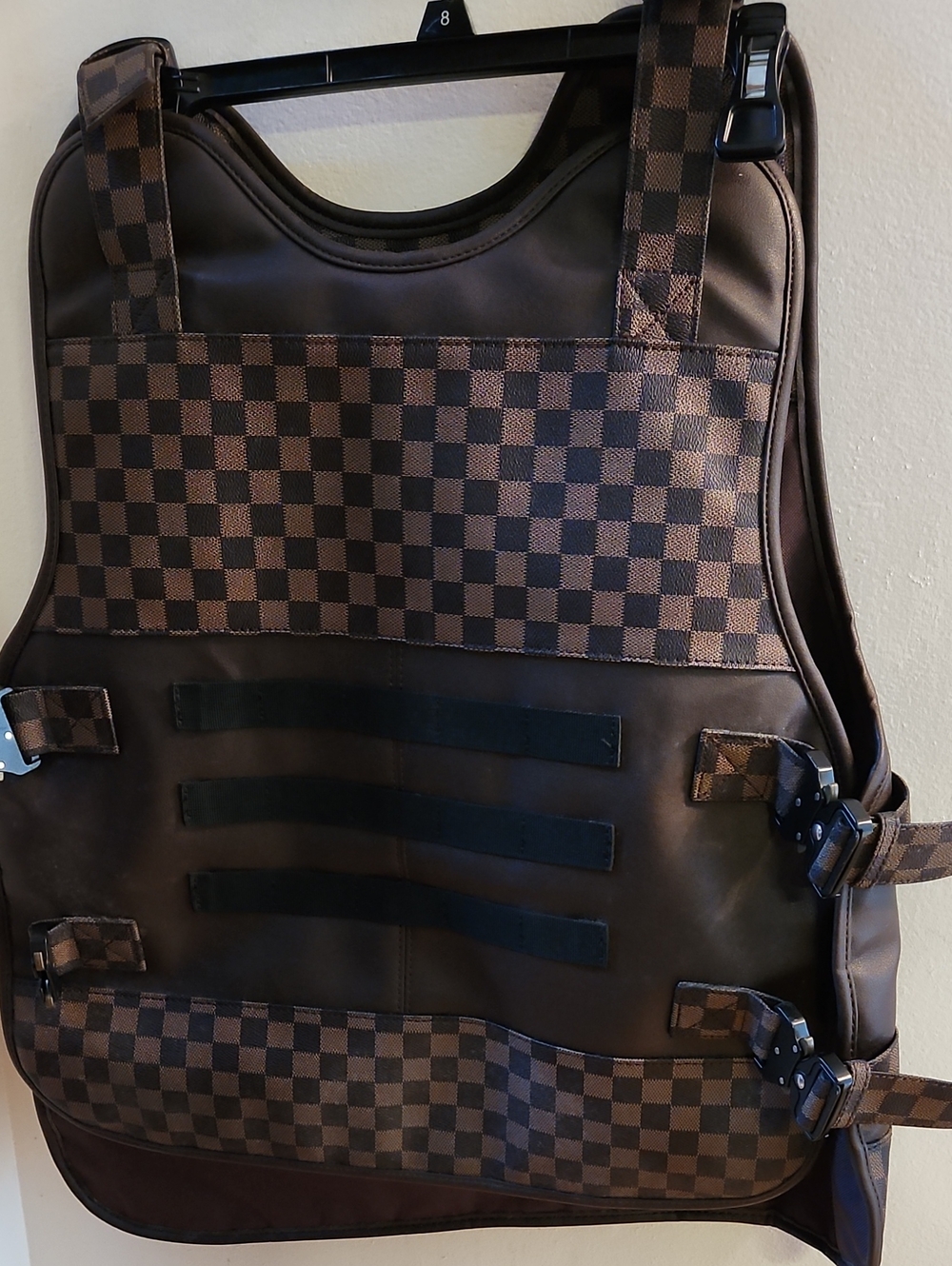 HUDSON Brown Checkered Men's Backpack - Dark Brown